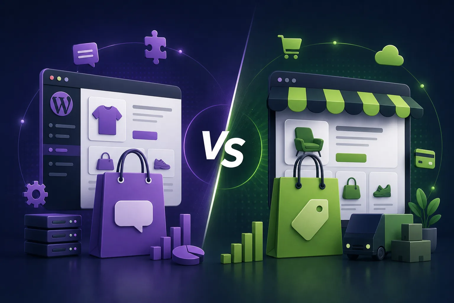 WooCommerce vs Shopify eCommerce platform comparison for online stores